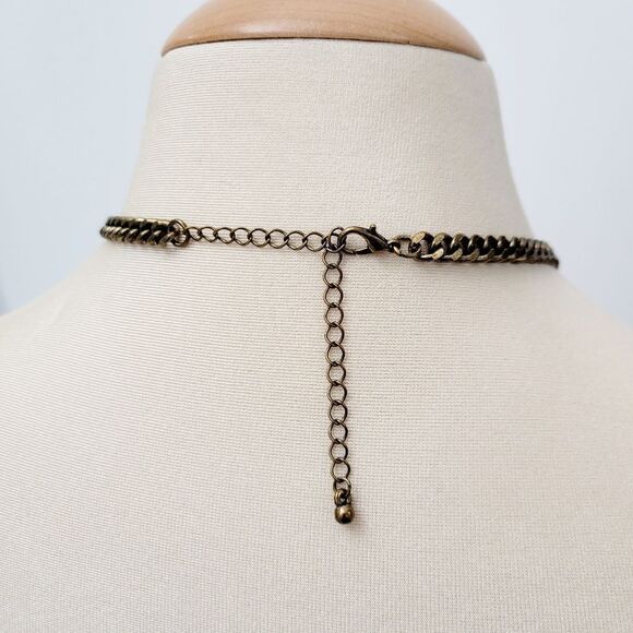 Vintage Blue Bohemian Rhinestone Necklace - Picture 7 of 9